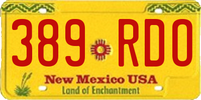 NM license plate 389RDO