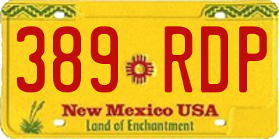 NM license plate 389RDP