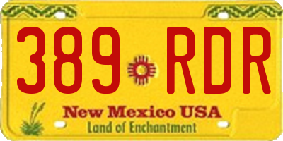 NM license plate 389RDR