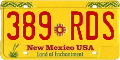 NM license plate 389RDS