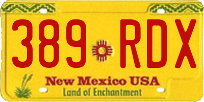 NM license plate 389RDX