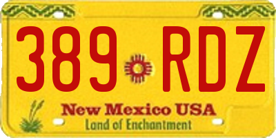 NM license plate 389RDZ