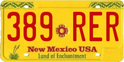 NM license plate 389RER