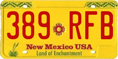 NM license plate 389RFB
