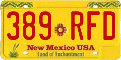 NM license plate 389RFD