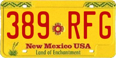 NM license plate 389RFG