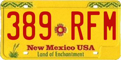 NM license plate 389RFM
