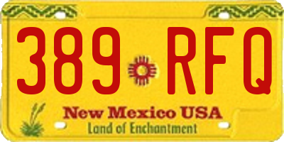 NM license plate 389RFQ