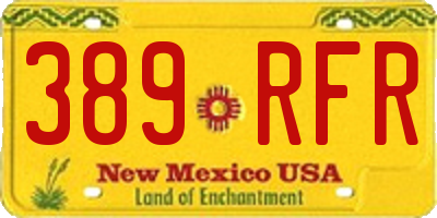 NM license plate 389RFR