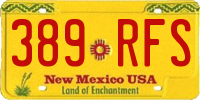 NM license plate 389RFS