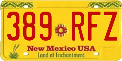 NM license plate 389RFZ