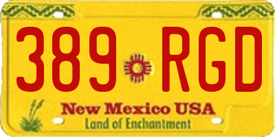 NM license plate 389RGD