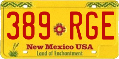 NM license plate 389RGE