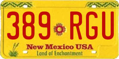 NM license plate 389RGU