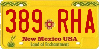 NM license plate 389RHA