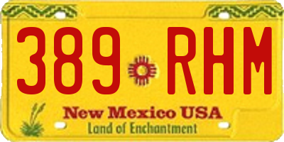 NM license plate 389RHM