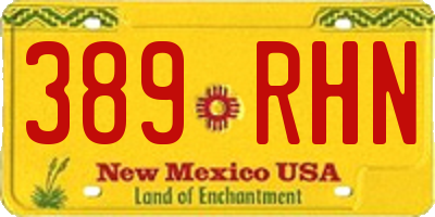 NM license plate 389RHN