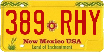 NM license plate 389RHY