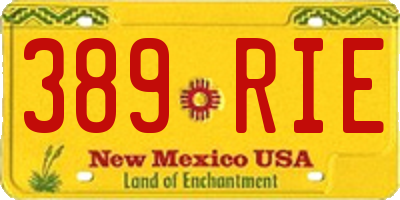 NM license plate 389RIE