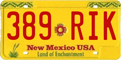 NM license plate 389RIK
