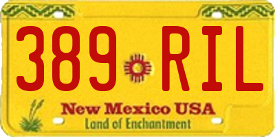 NM license plate 389RIL