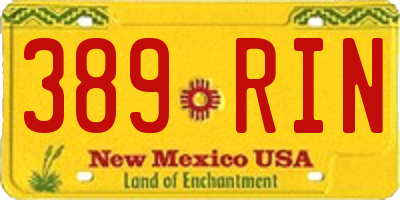 NM license plate 389RIN