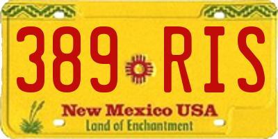 NM license plate 389RIS