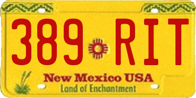 NM license plate 389RIT