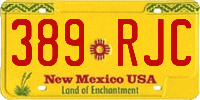 NM license plate 389RJC