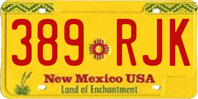 NM license plate 389RJK
