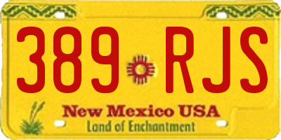 NM license plate 389RJS