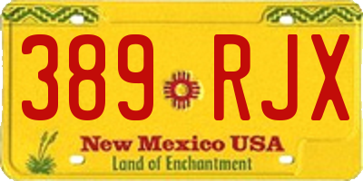 NM license plate 389RJX