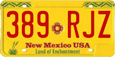 NM license plate 389RJZ