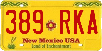 NM license plate 389RKA