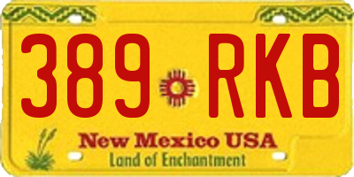 NM license plate 389RKB