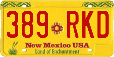 NM license plate 389RKD
