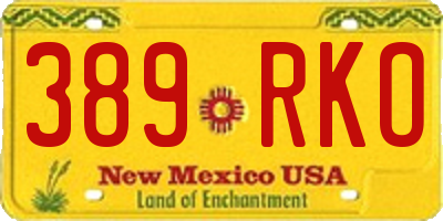 NM license plate 389RKO