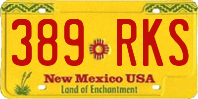 NM license plate 389RKS