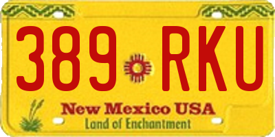 NM license plate 389RKU
