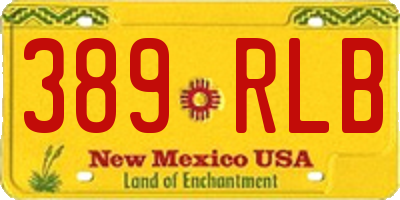 NM license plate 389RLB