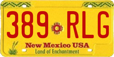 NM license plate 389RLG