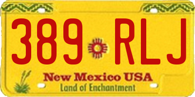 NM license plate 389RLJ