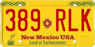 NM license plate 389RLK