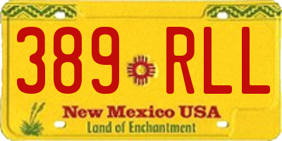 NM license plate 389RLL