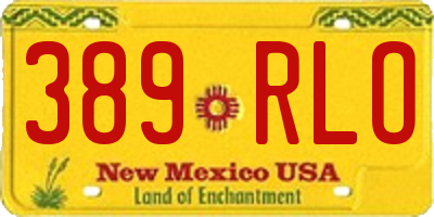 NM license plate 389RLO