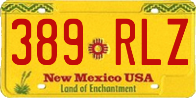 NM license plate 389RLZ