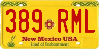 NM license plate 389RML