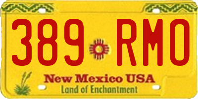 NM license plate 389RMO