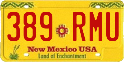NM license plate 389RMU
