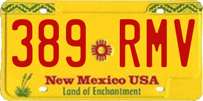 NM license plate 389RMV